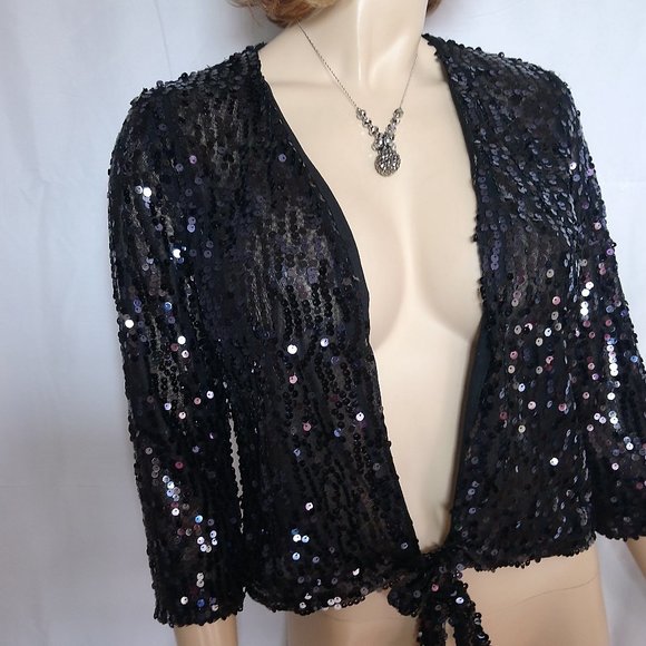 Nwt TRAVELERS By CHICO'S Sequin Tie Closure Top 0 - Picture 2 of 7
